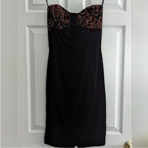 VINTAGE Jessica McClintock little black velvet mini dress Size 6 NWT